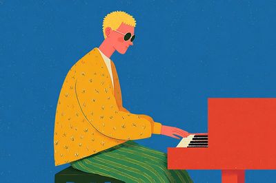 Musician Playing Piano — Illustration Print. poster print