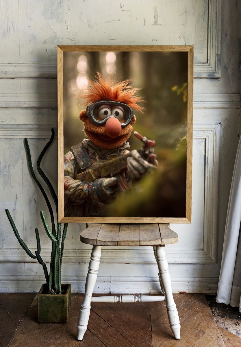 Muppet Character in Forest — Illustration Print. — room view 1