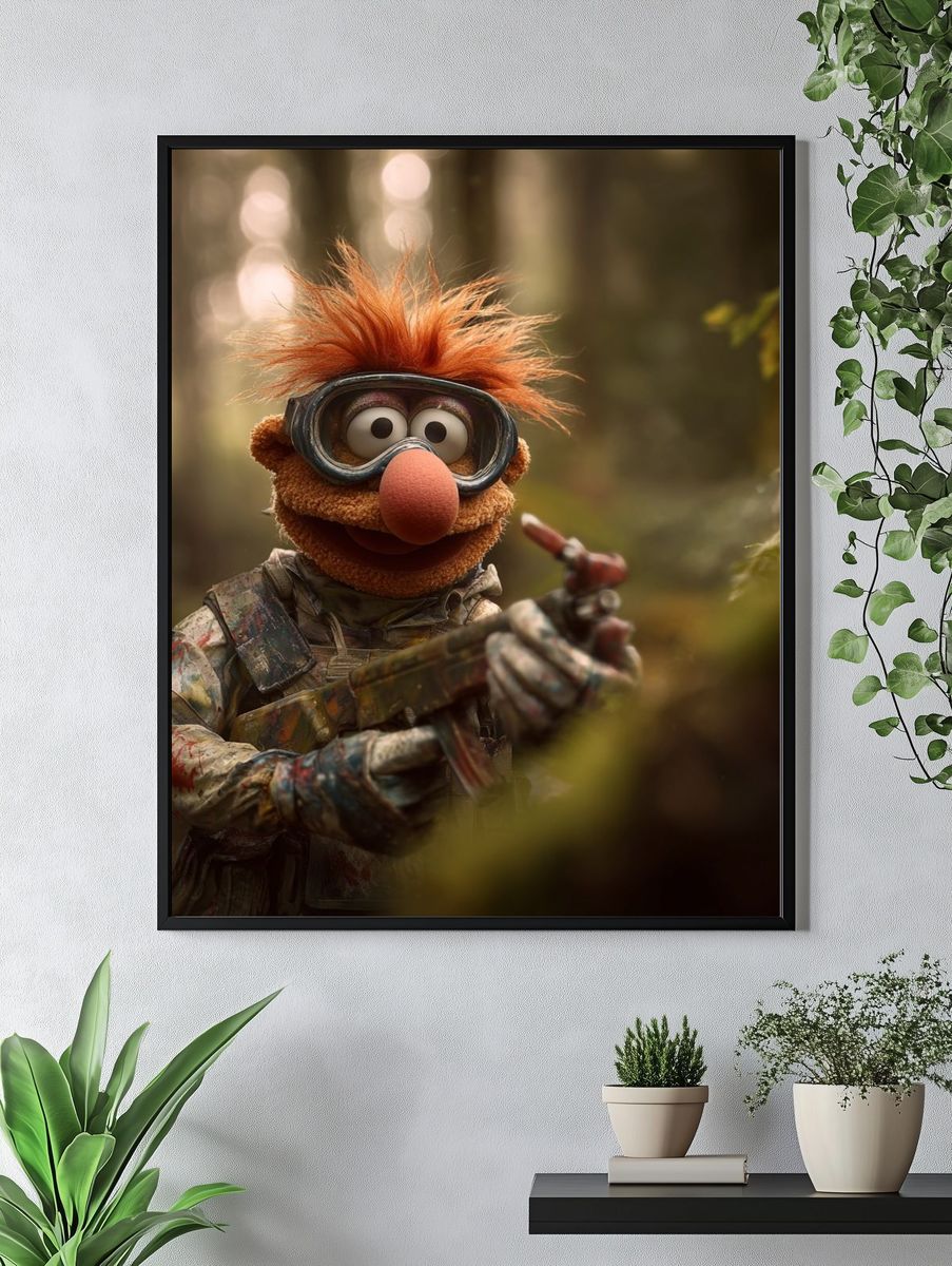 Muppet Character in Forest — Illustration Print. — room view 4