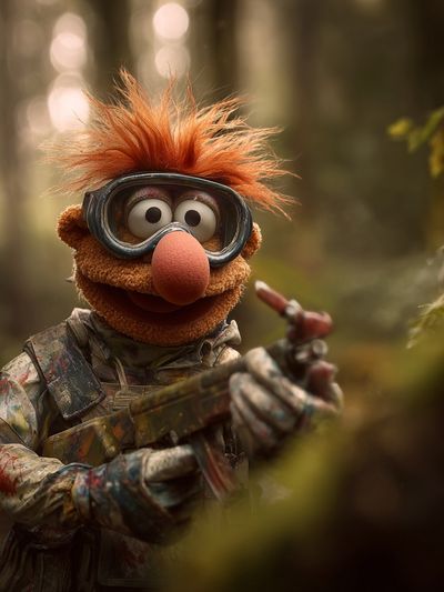Muppet Character in Forest — Illustration Print. poster print