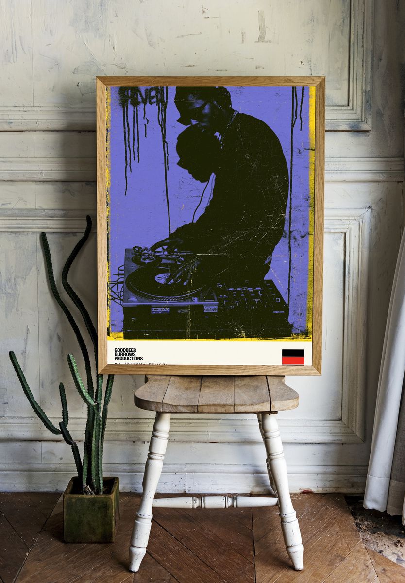 DJ Turntable Graffiti Poster. room preview