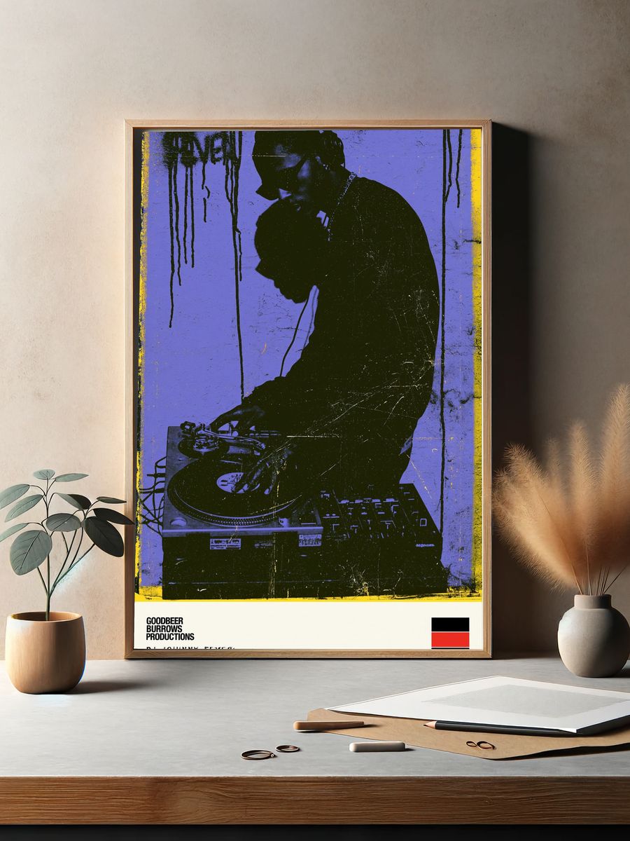DJ Turntable Graffiti Poster. — room view 2