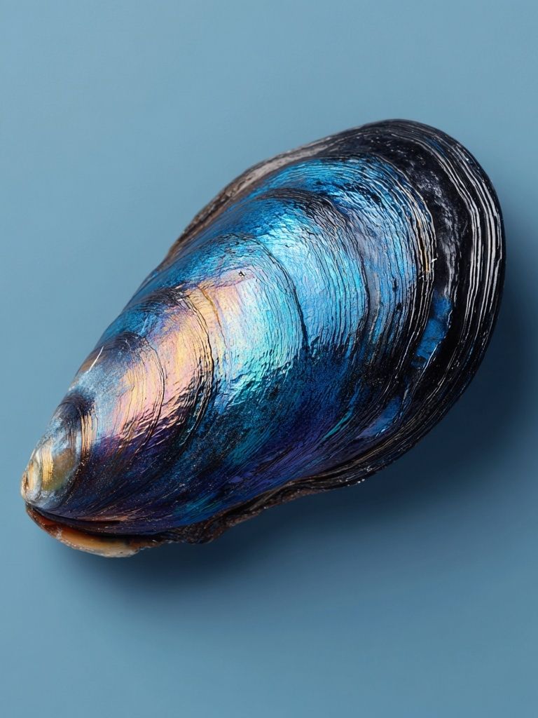 Blue Mussel Shell — Photography Print. poster — photography art