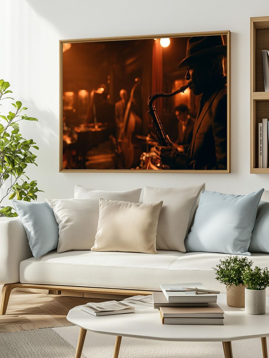 Jazz Saxophonist Nightclub Poster. — room view 2
