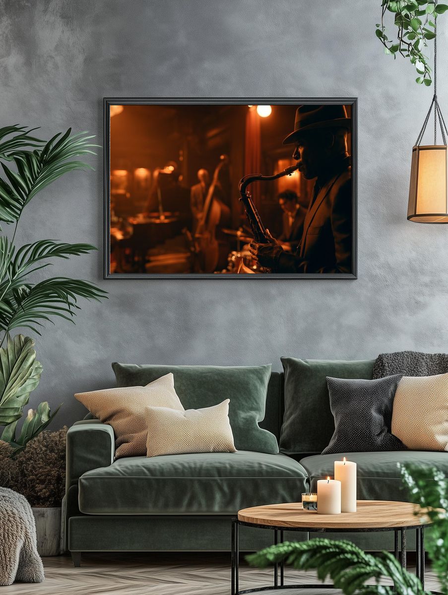 Jazz Saxophonist Nightclub Poster. — room view 4