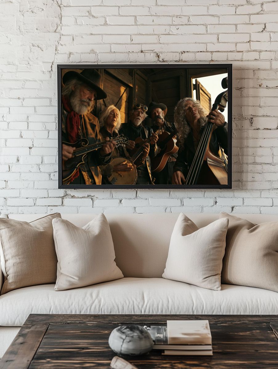 Old-Time String Band Photography Poster. room preview