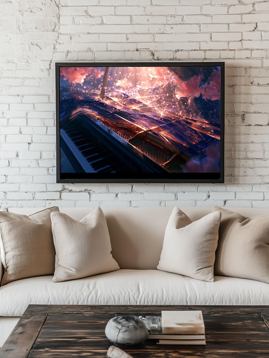 Grand Piano Light Burst Poster. room preview