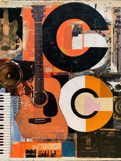 Retro Music Collage Poster.