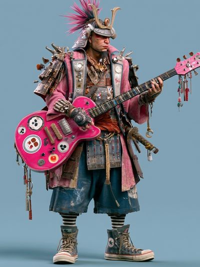 Punk Guitarist Portrait Poster. poster