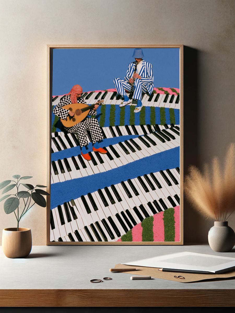 Surreal Music Keys Photography Poster. — room view 2