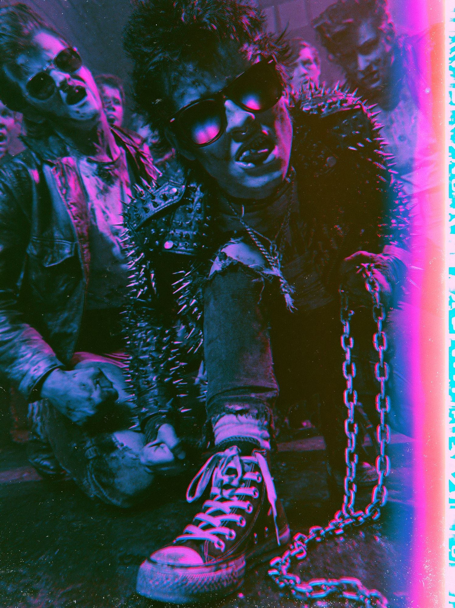 Punk Band Neon Portrait Print. poster detail