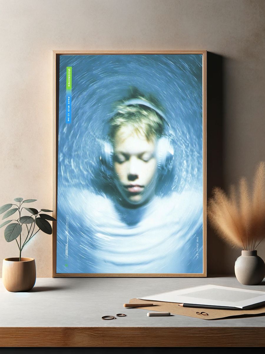 Boy Listening to Music — Photography Print. — room view 2