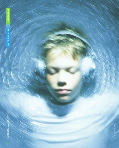 Boy Listening to Music — Photography Print. poster