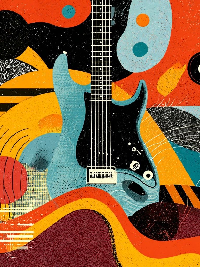 Electric Guitar Abstract Poster. poster — music art