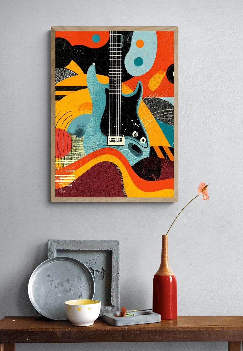 Electric Guitar Abstract Poster. — room view 3