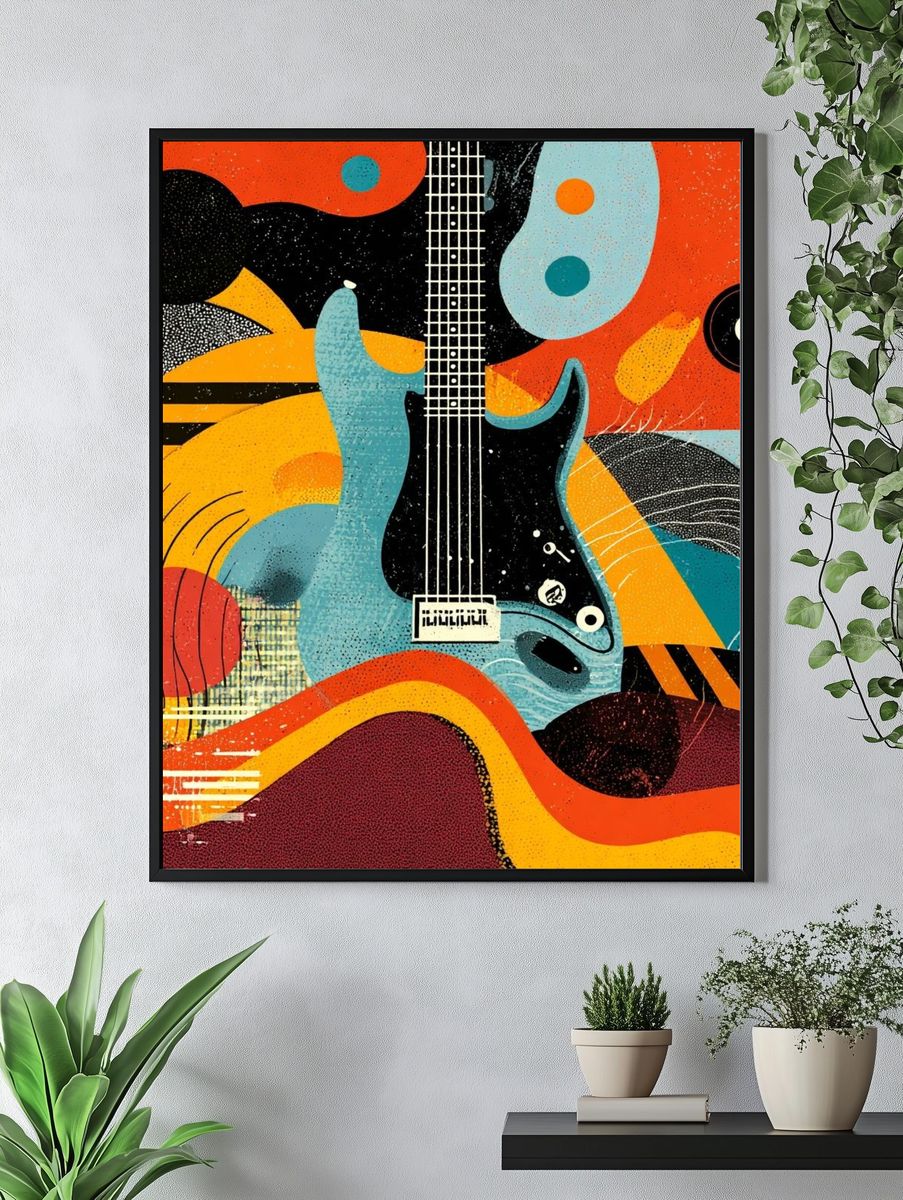Electric Guitar Abstract Poster. — room view 4