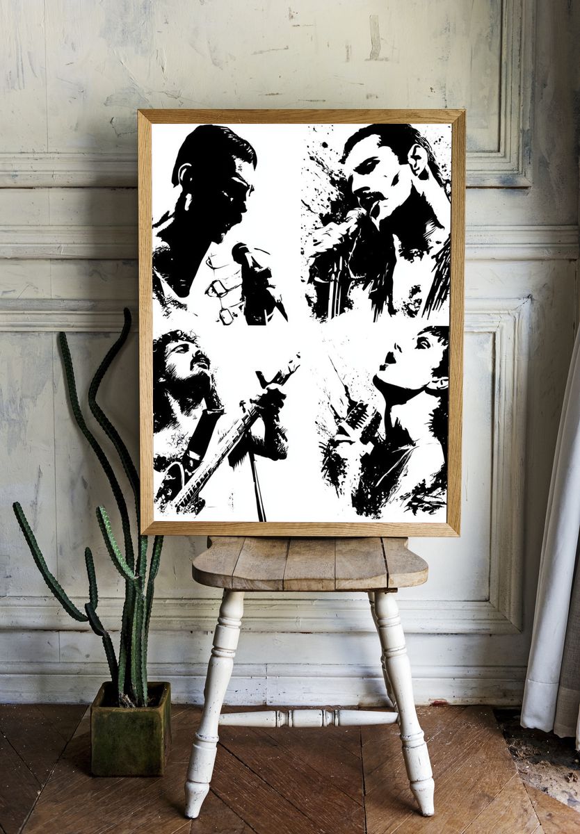 Queen Band Portrait Poster. room preview