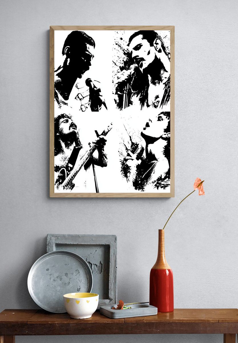 Queen Band Portrait Poster. — room view 3