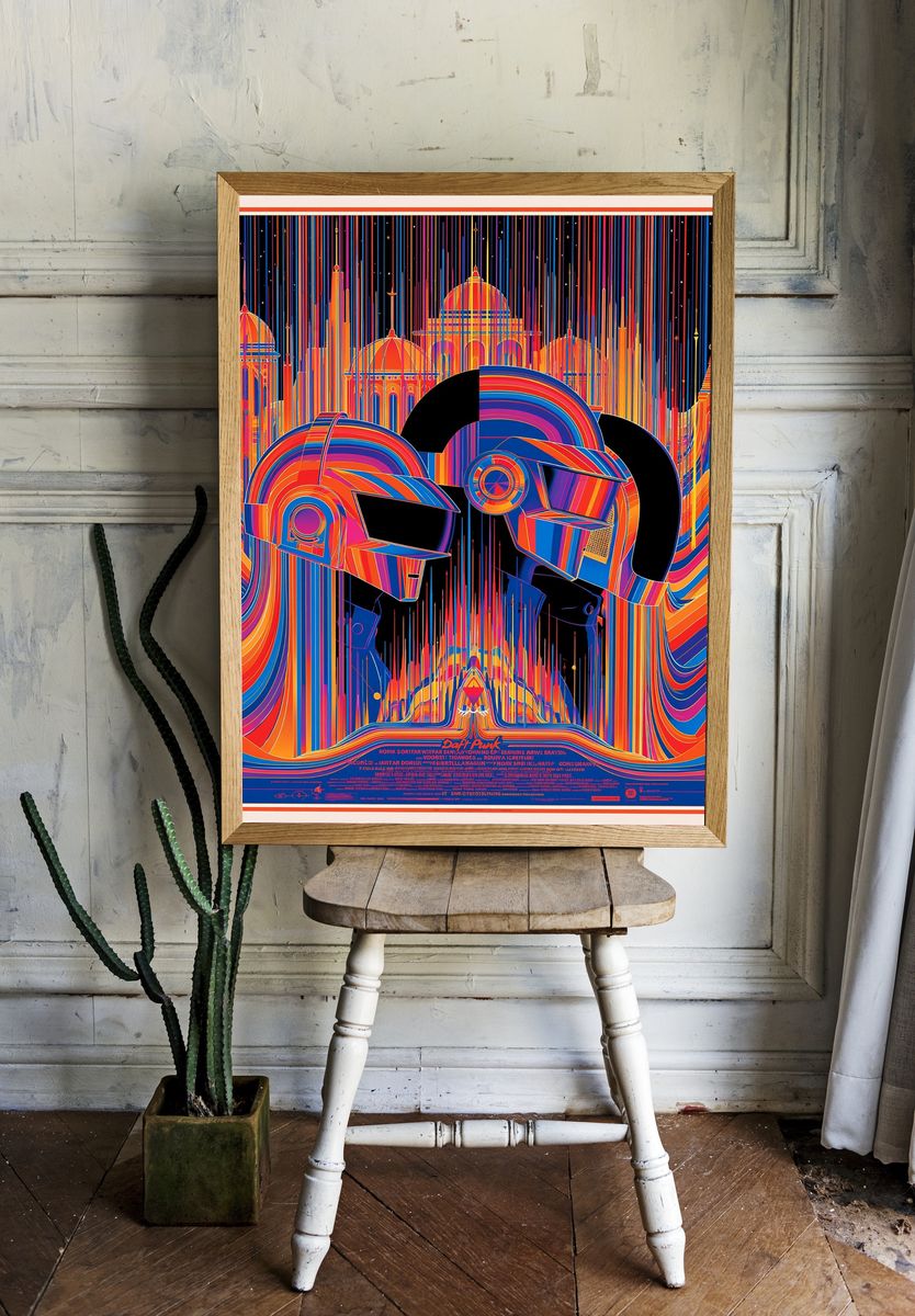 Daft Punk Neon City Poster. room preview