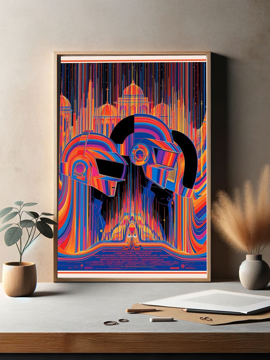 Daft Punk Neon City Poster. — room view 2