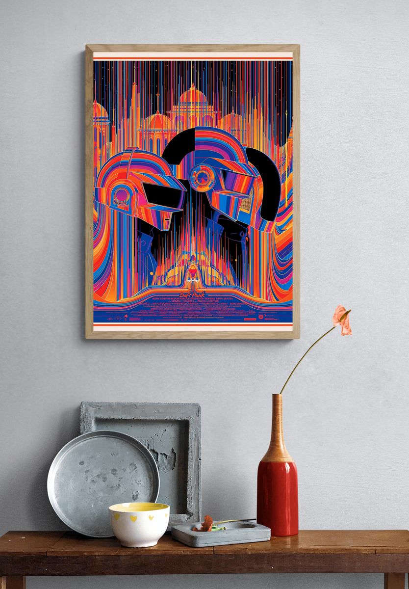 Daft Punk Neon City Poster. — room view 3