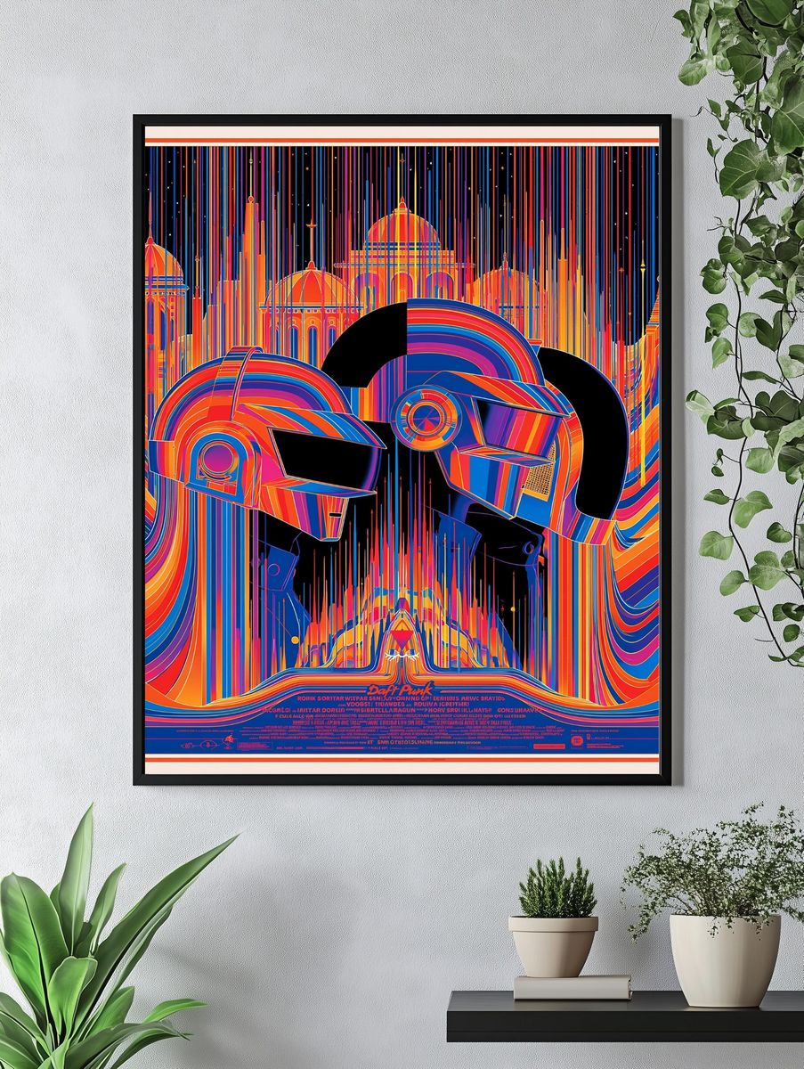 Daft Punk Neon City Poster. — room view 4