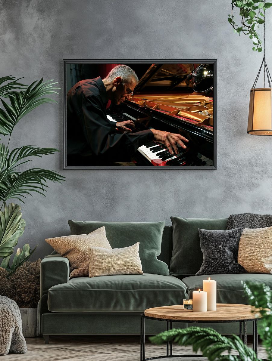 Jazz Pianist at the Grand Piano Poster. — room view 4