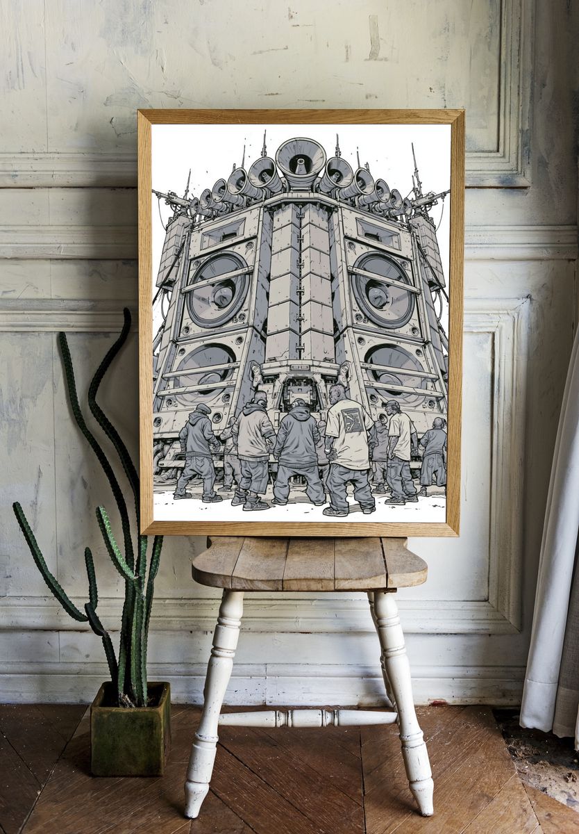 Street Sound System Illustration Poster. room preview