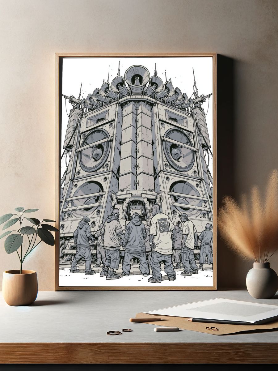 Street Sound System Illustration Poster. — room view 2