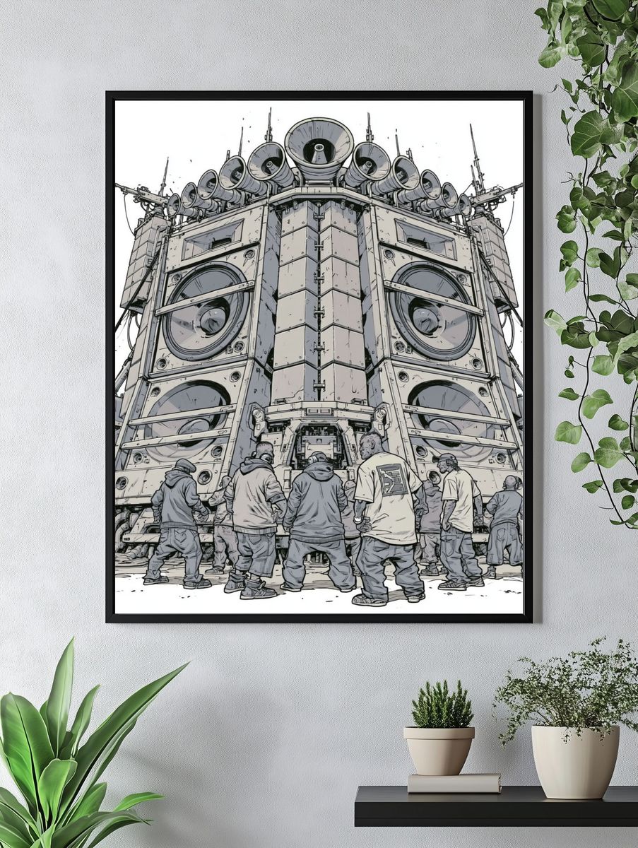 Street Sound System Illustration Poster. — room view 4
