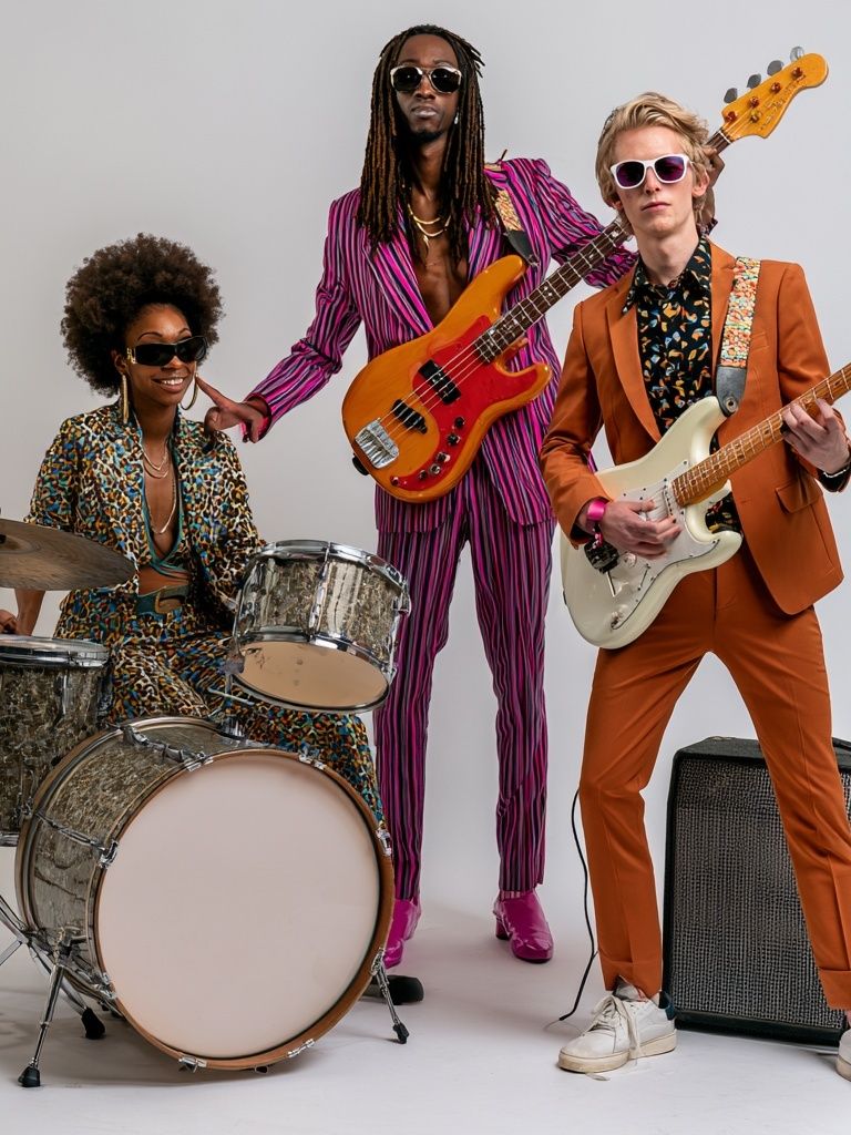 Funky Band Portrait Photography Poster. poster detail