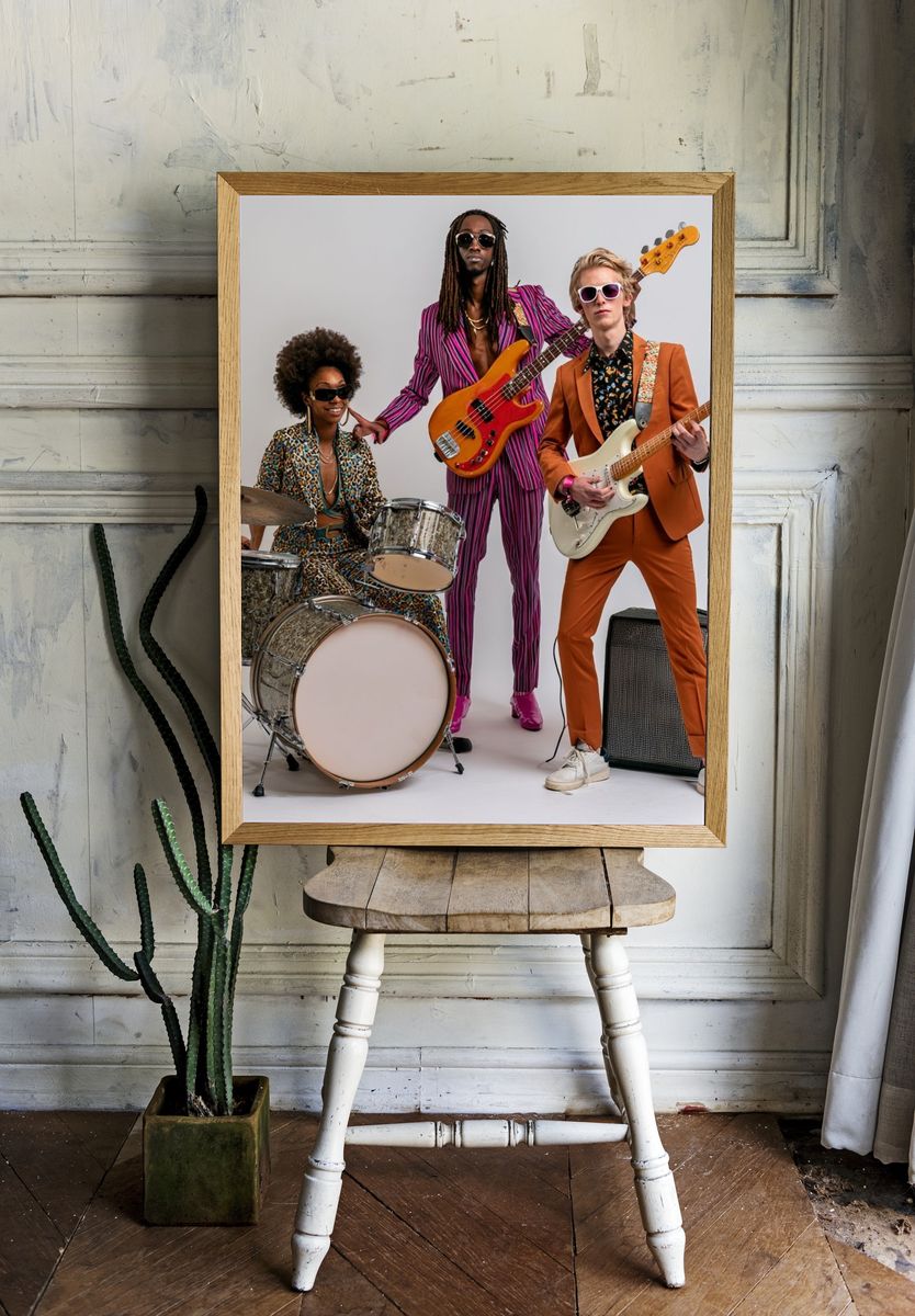 Funky Band Portrait Photography Poster. — room view 1