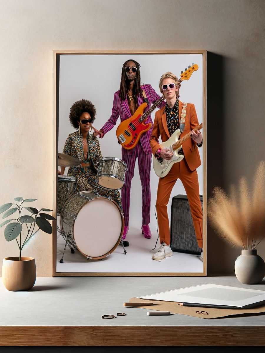 Funky Band Portrait Photography Poster. — room view 2