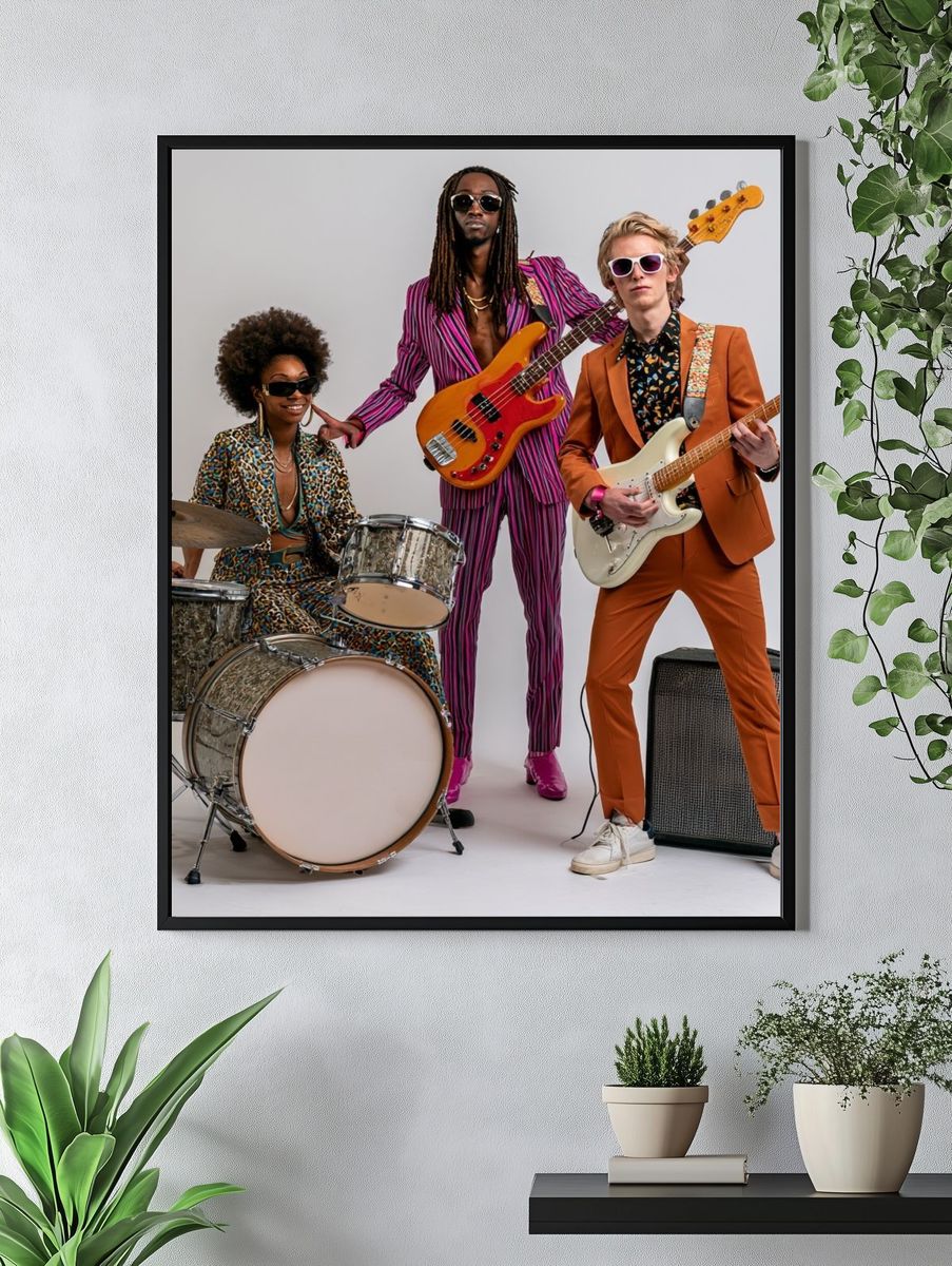 Funky Band Portrait Photography Poster. — room view 4