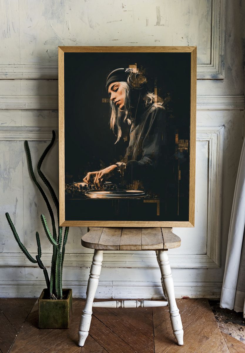DJ Portrait — Digital Art Print. — room view 1
