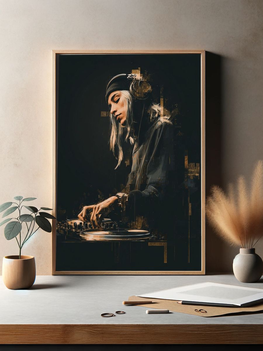 DJ Portrait — Digital Art Print. — room view 2