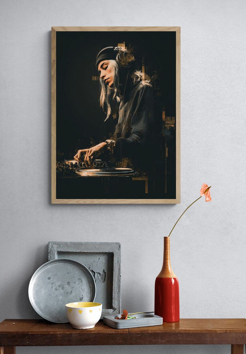 DJ Portrait — Digital Art Print. — room view 3