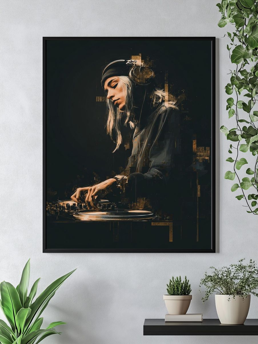 DJ Portrait — Digital Art Print. — room view 4