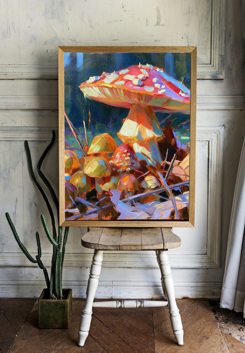 Mushroom Forest Fine-Art Poster. room preview