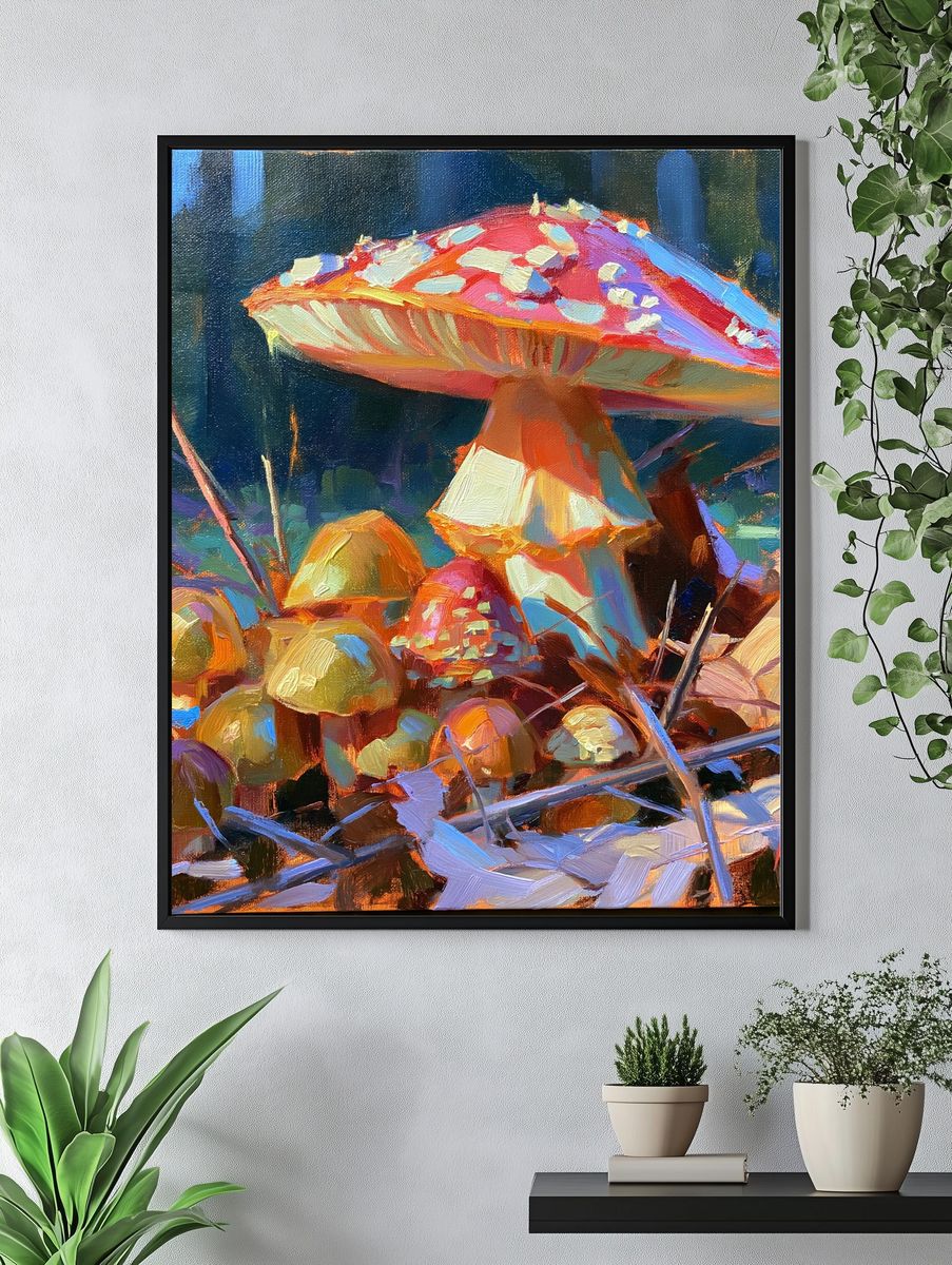 Mushroom Forest Fine-Art Poster. — room view 4