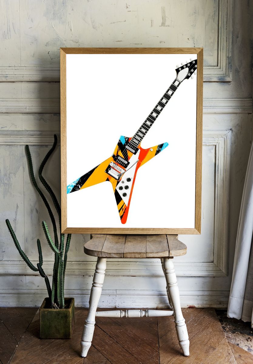 Electric Guitar Pop Art Poster. room preview