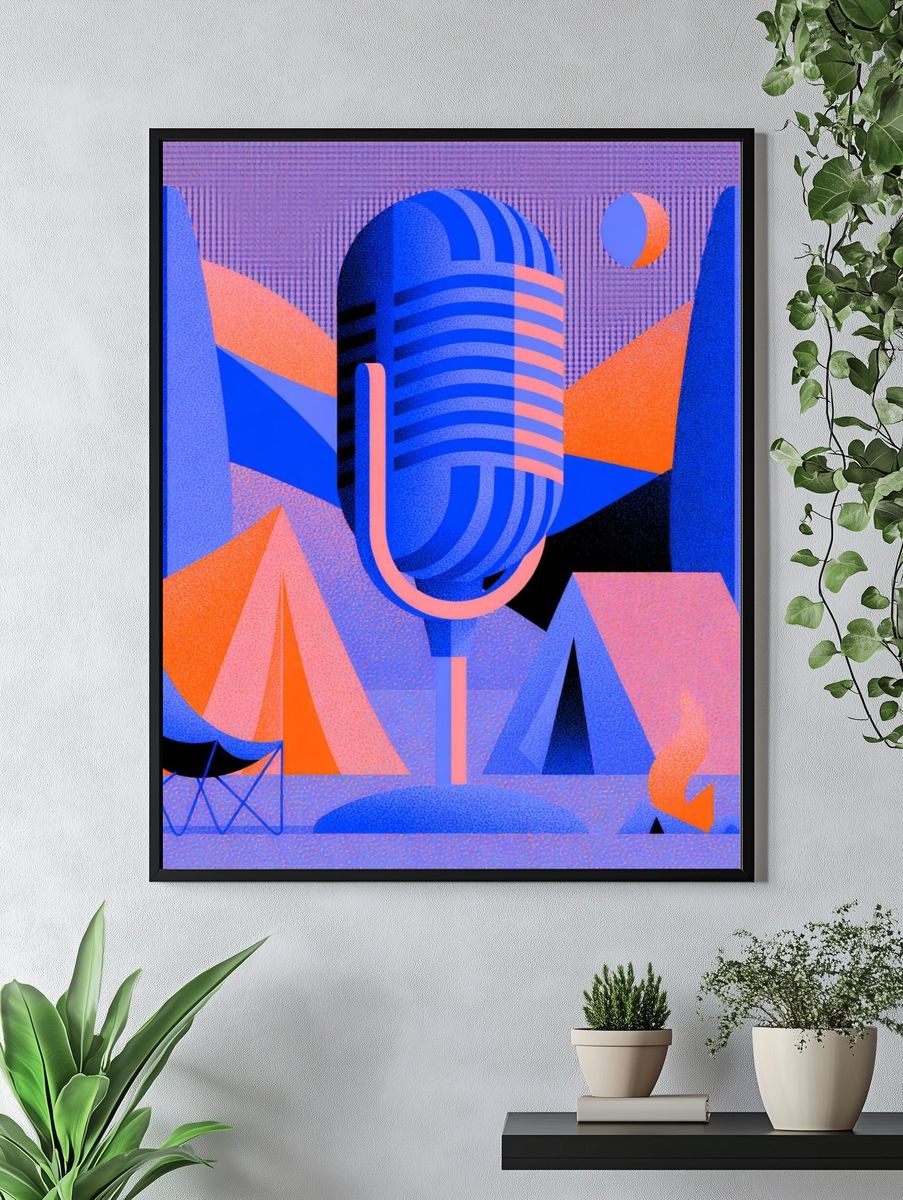 Retro Microphone Abstract Poster. — room view 4