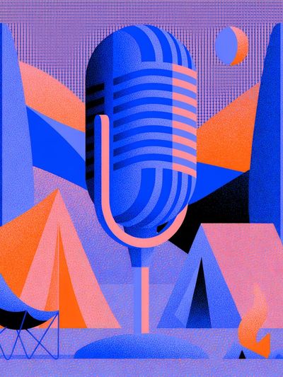 Retro Microphone Abstract Poster. poster