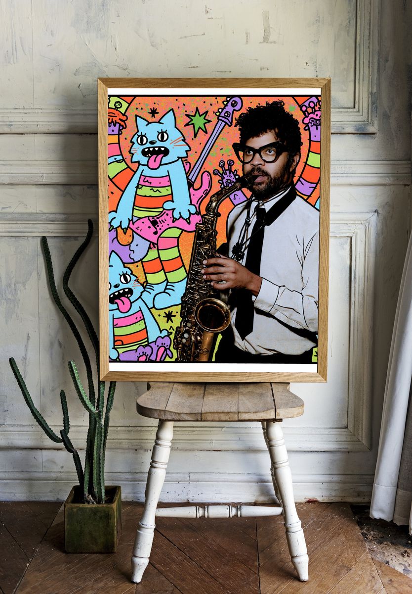 Prince Saxophone Pop-Art Poster. room preview