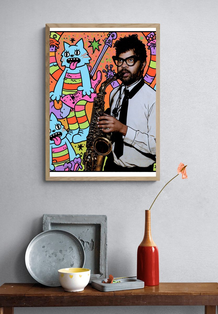 Prince Saxophone Pop-Art Poster. — room view 3