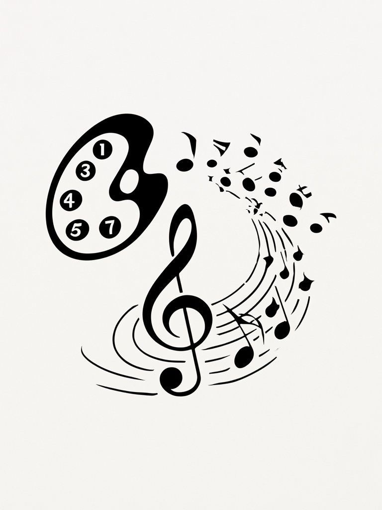 Musical Notes Abstract Typography Poster. poster detail