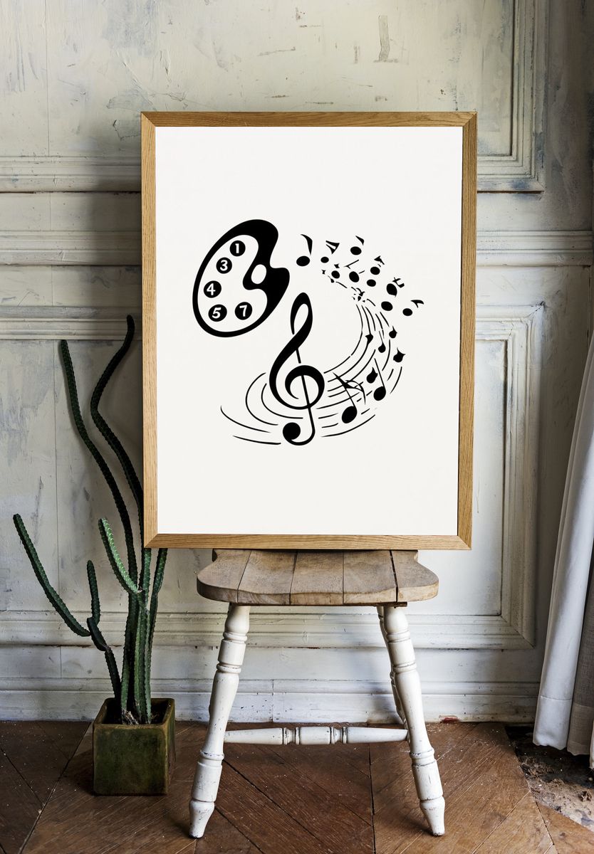 Musical Notes Abstract Typography Poster. room preview