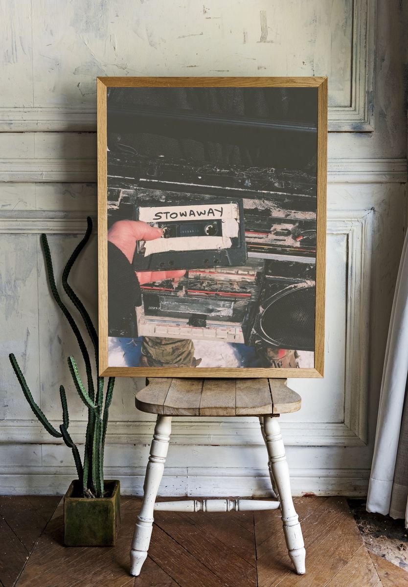Stowaway Cassette Photography Poster. room preview