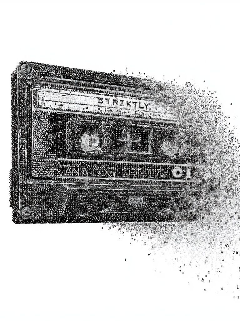 Disintegrating Cassette Tape Print. poster — music art