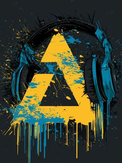 Graffiti Headphones Abstract Print. poster